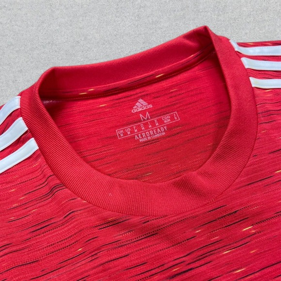 Adidas Shirt Men's M Red Manchester United Soccer Long Sleeve Jersey Aeroready - Picture 6 of 13